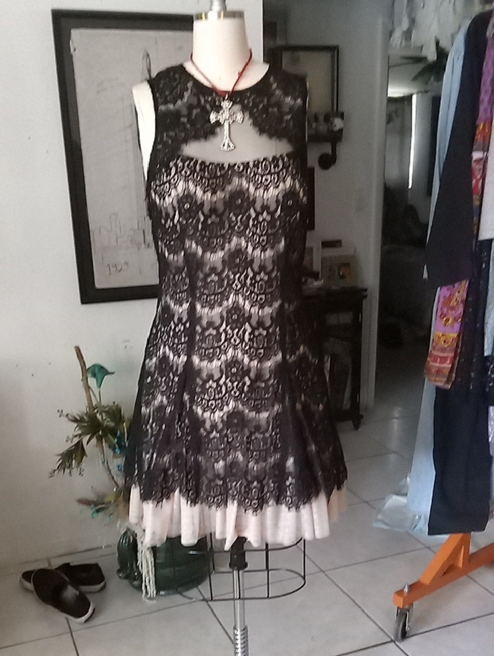 Chic Black Lace Mini Dress